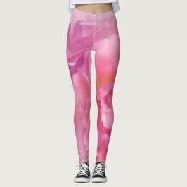 バラの花柄 グリーン レッド モダン シックなレギンス レギンス