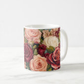 バラの花柄 コーヒーマグカップ (正面右)