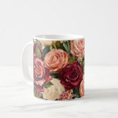 バラの花柄 コーヒーマグカップ (正面左)