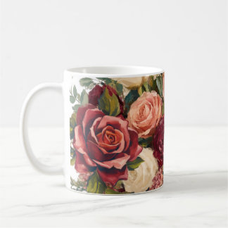 バラの花柄 コーヒーマグカップ
