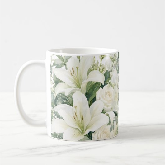 バラの花柄 コーヒーマグカップ (左)