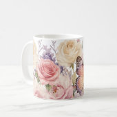 バラの花柄 コーヒーマグカップ (正面左)