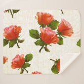 バラの花模様、ヴィンテージの背景。 シェルパブランケット (正面(横))