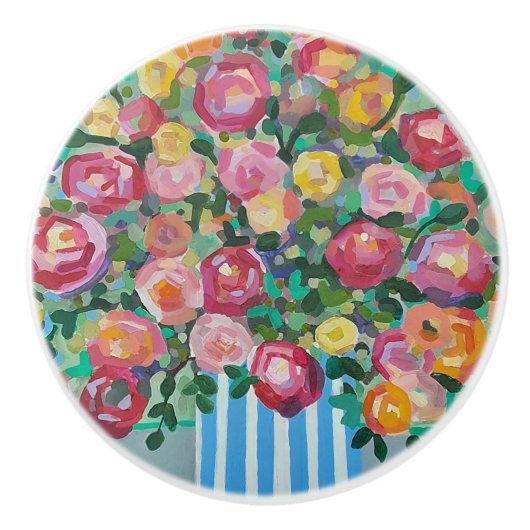 バラの花瓶セラミックプル セラミックノブ (正面)