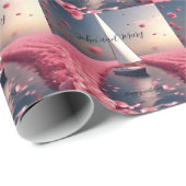 バラの花結婚帆船のシール ラッピングペーパー (ロールコーナー)