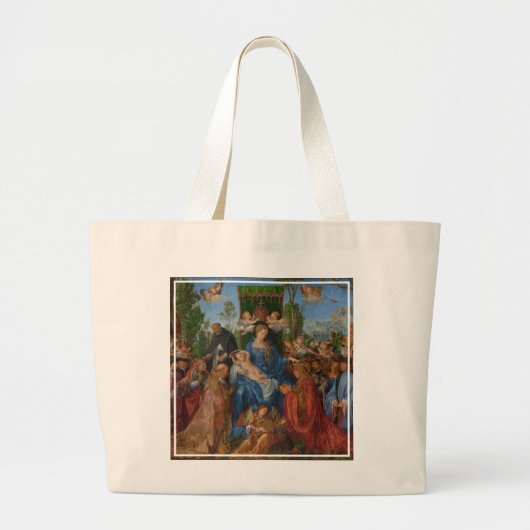 バラの花輪の饗宴、1506年(木の油) ラージトートバッグ (正面)