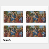 バラの花輪の饗宴、1506年(木の油) 長方形シール (シート)