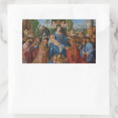 バラの花輪の饗宴、1506年(木の油) 長方形シール (バッグ)