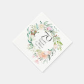 バラの花輪 フローラル 70周年結婚記念日 スタンダードカクテルナプキン (角)