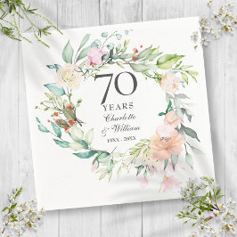 バラの花輪 フローラル 70周年結婚記念日 スタンダードカクテルナプキン