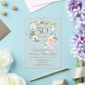 バラの花輪 50回目の結婚記念日 アクリル招待状 (インサイチュ (ウェディング))