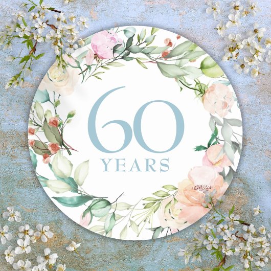 バラの花輪 60回目 75回目 結婚記念日 ラウンドシール