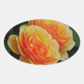 バラの花開花/オレンジ/封筒用シール 楕円形シール (正面)