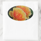 バラの花開花/オレンジ/封筒用シール 楕円形シール (バッグ)