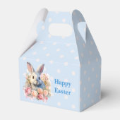 バラの花飾りのウサギ イースター フェイバーボックス (裏面サイド)
