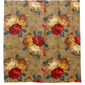 バラの花飾り シャワーカーテン (正面)