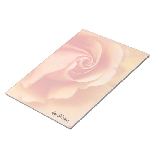 バラの花/アプリコットピーチ/クローズアップ写真 ノートパッド (アングル)