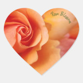 バラの花/アプリコットピーチ/封筒用シール ハートシール (正面)