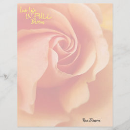 バラの花/アプリコットピーチ/文房具シート レターヘッド