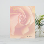 バラの花/アプリコットピーチ/文房具シート レターヘッド (スタンド正面)