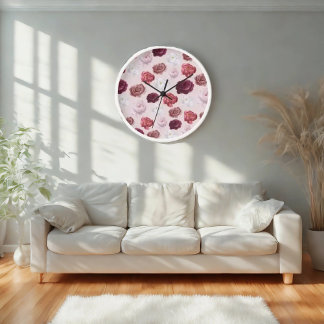 バラの花 – バレンタインデーのための永遠の恋愛 壁時計