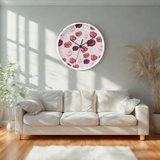 バラの花 – バレンタインデーのための永遠の恋愛 壁時計