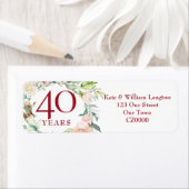 バラの花 フラワー 40回目 ルビー 結婚記念日 住所 ラベル (インサイチュ)