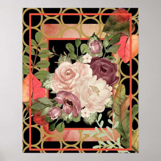 バラの花（フレーム） ポスター (正面)