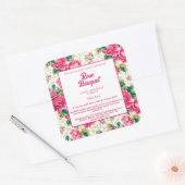 バラの花 フローラル ソープ コスメ 商品ラベル スクエアシール (封筒)
