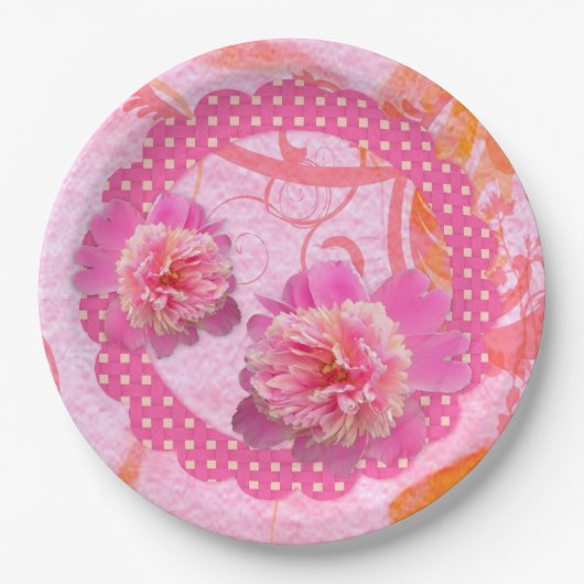 バラの花 ペーパープレート (正面)