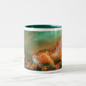 バラの芸術のマグのユニコーン ツートーンマグカップ (中央)