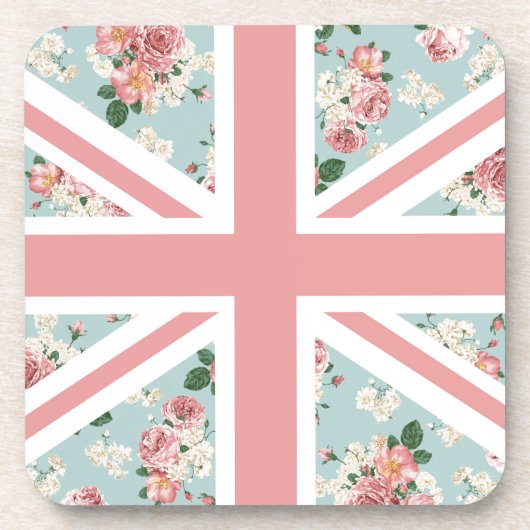 バラの英国国旗の英国の旗 コースター (正面)