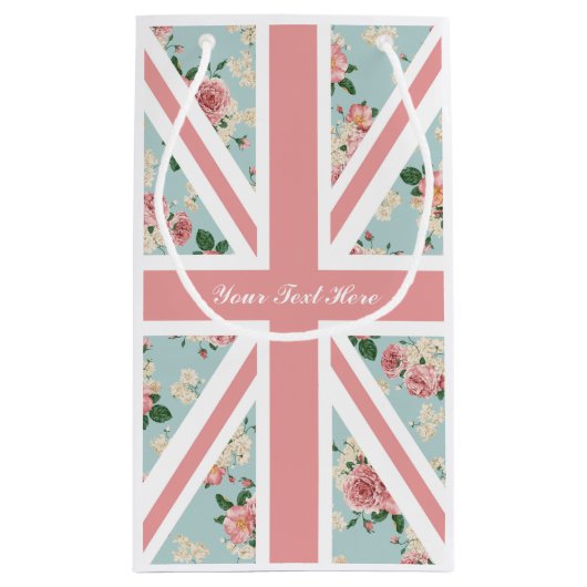 バラの英国国旗の英国の花のパーティー スモールペーパーバッグ (裏面)