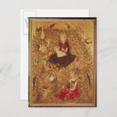 バラの茂みの中のマドンナ ポストカード (正面/裏面)