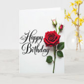 バラの蕾の誕生日カード カード (黄色い花)