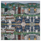 バラの街 〜 ポートランド ファブリック (クローズアップ)