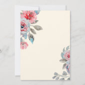 バラの計画変更ベビーシャワーカード 招待状 (裏面)