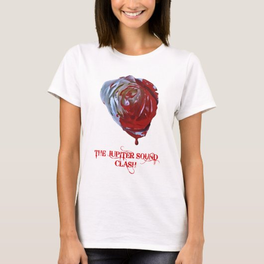 バラの赤の女性を絵を描いて下さい Tシャツ (正面)