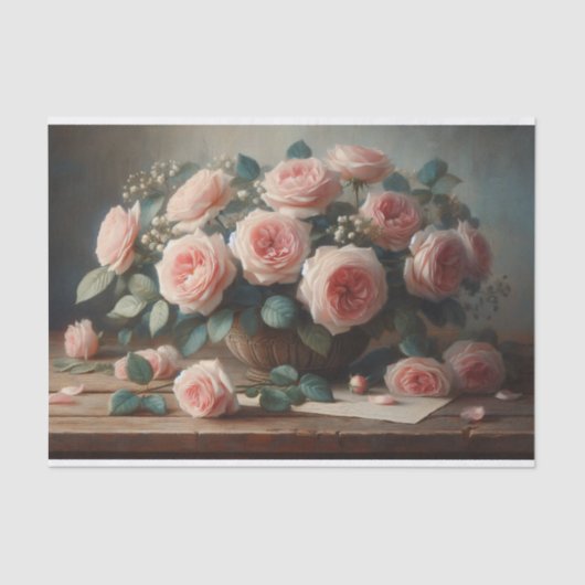 バラの赤面ピンクの切り離 薄葉紙 (正面)