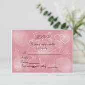 バラの赤面RSVPカード 出欠カード (スタンド正面)