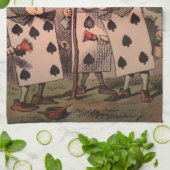 バラの赤3を絵を描くこと キッチンタオル (折り畳み)