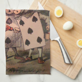 バラの赤3を絵を描くこと キッチンタオル (四つ折り)