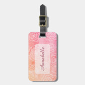 バラの輪郭 ラゲッジタグ (正面縦)