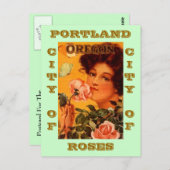 バラの郵便はがきのヴィンテージの広告のポートランドオレゴン都市 ポストカード (正面/裏面)