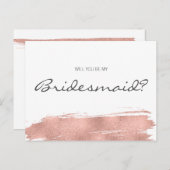 バラの金ゴールドの筆跡が私の花嫁になる インビテーションポストカード (正面/裏面)