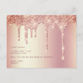 バラの金ゴールドは僕の名誉の賜物だ インビテーションポストカード (裏面)