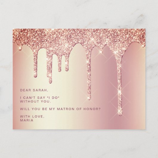 バラの金ゴールドは僕の名誉の賜物だ インビテーションポストカード (裏面)