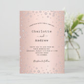 バラの金ゴールドエレガントが黒く結婚した 招待状 (スタンド正面)