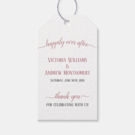 バラの金ゴールドモダンスクリプトの後に楽し結婚く ギフトタグ