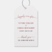 バラの金ゴールドモダンスクリプトの後に楽し結婚く ギフトタグ (裏面)